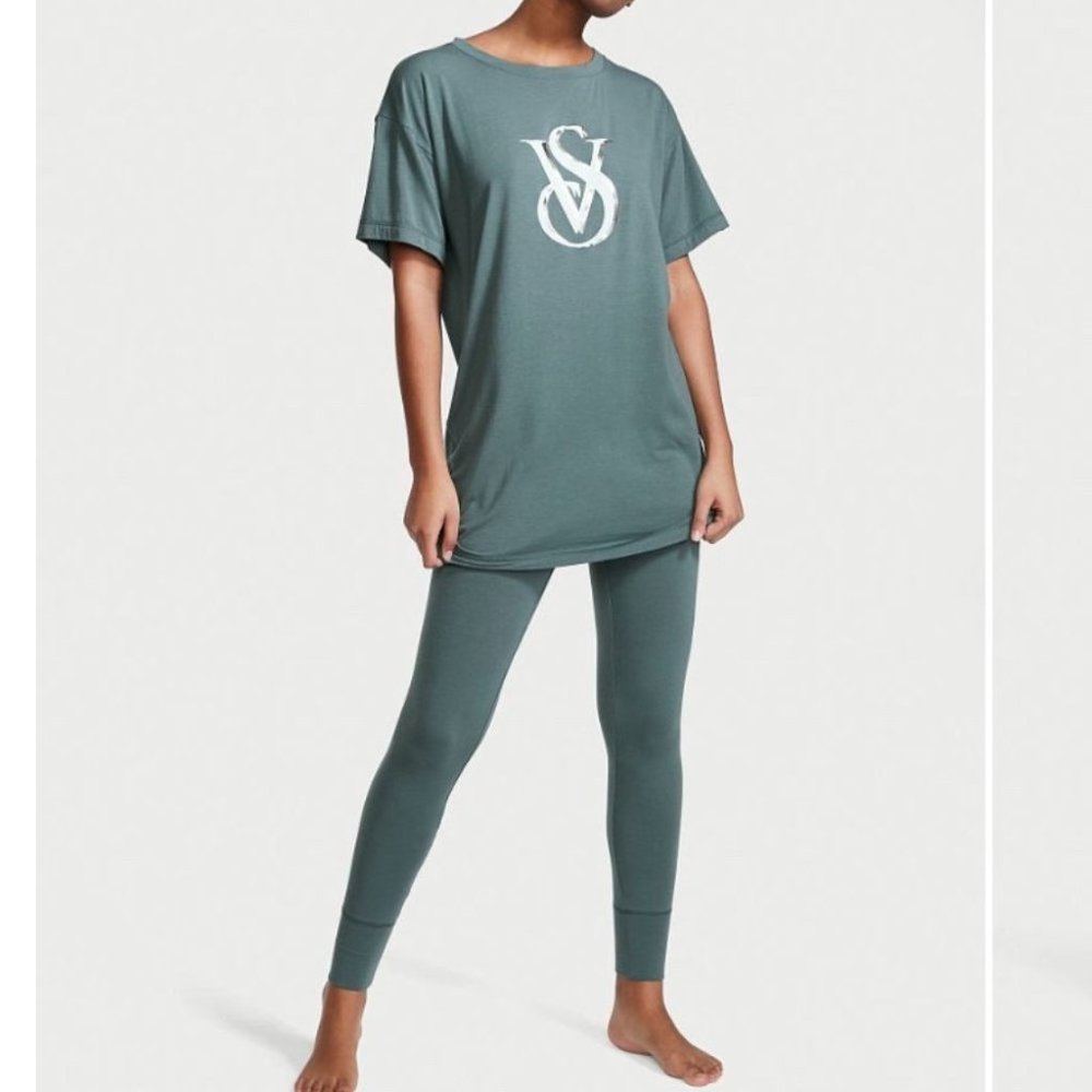 XS VS‎  Brushed Modal Sleepshirt & Legging Set
